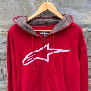 Y2K AlpineStars Zip Up Hoodie XL Red Skate Surf 2000s snowboard